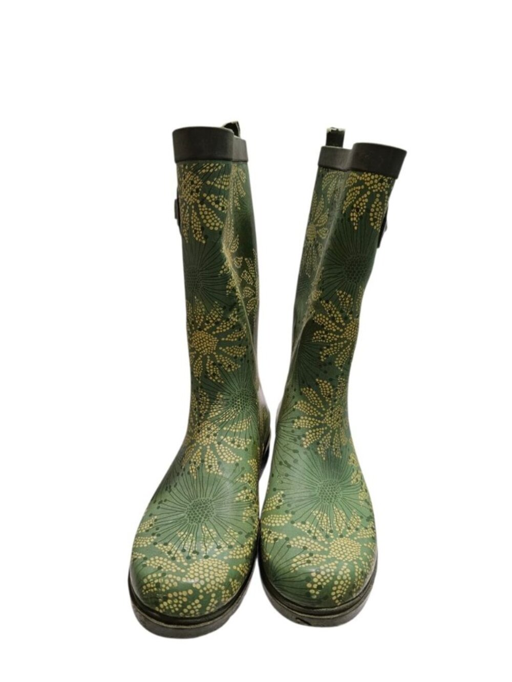 Capelli New York Women Size 9 Rain Boots Green Floral Print Archival Statement - Picture 4 of 7